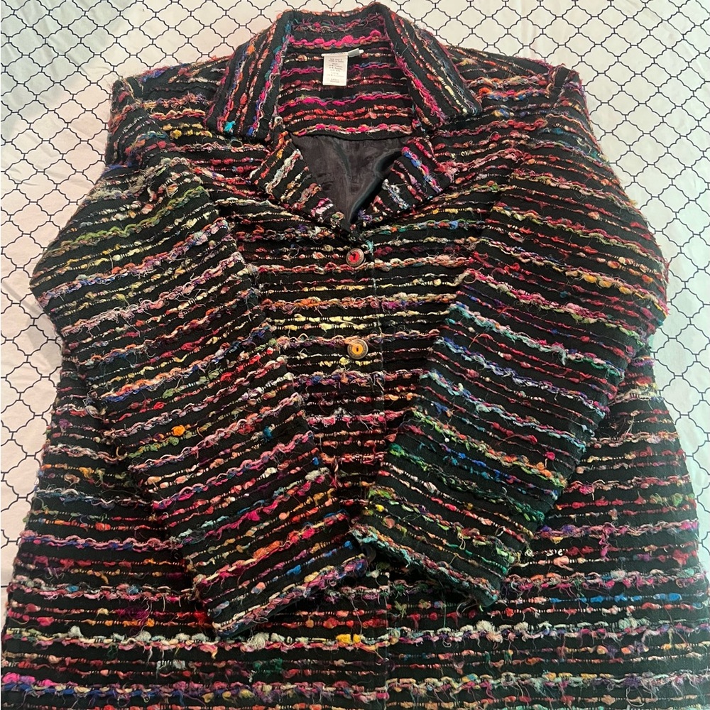 Coldwater Creek Multicolored Textured Jacket